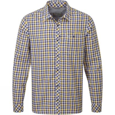 Camisa Craghoppers Claude Manga Larga Hombre Amarillo - Chile SMO602154